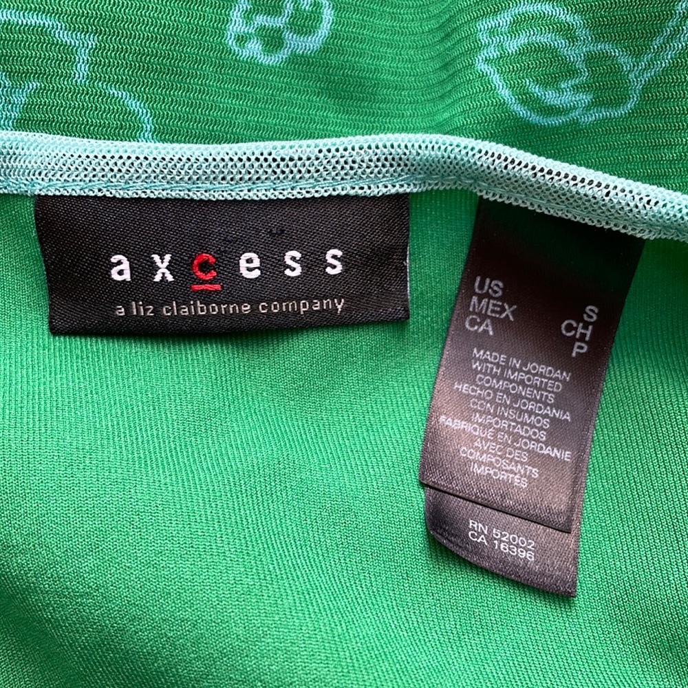 Vintage Y2k Axcess floral green mesh overlay blouse Size Small - Picture 5 of 5